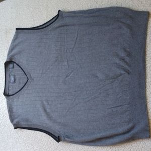 Haggar Golf XL Gray Ribbed Cotton Sweater Vest